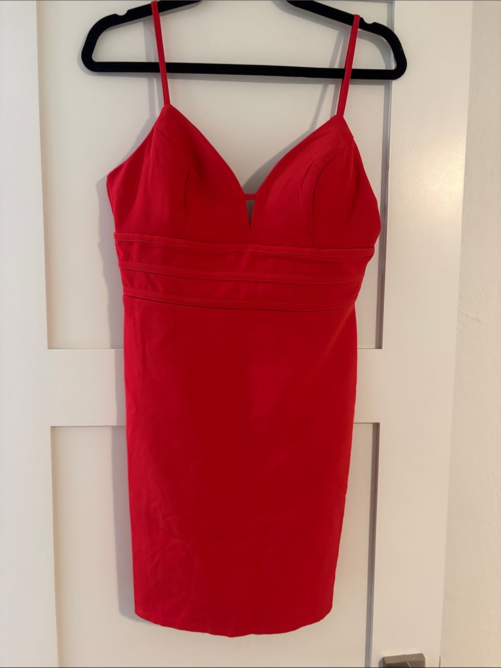Red Spaghetti Strap Bodycon Dress